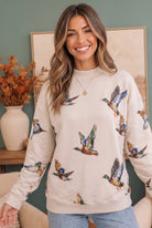 Taking Flight Mallard Duck Print Sweatshirt - Charming Charlie