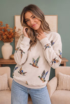 Taking Flight Mallard Duck Print Sweatshirt - Charming Charlie