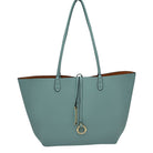 Kendra Reversible Supersoft Vegan Leather Tote Handbag - Blue/Brown - Tote Bag
