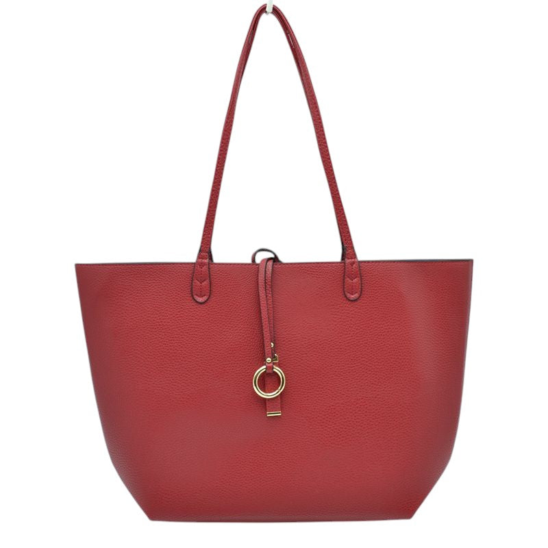 Kendra Reversible Supersoft Vegan Leather Tote Handbag - Red/Blue - Tote Bag