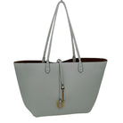 Kendra Reversible Supersoft Vegan Leather Tote Handbag - White/Beige - Tote Bag