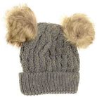 Lt.Grey Kids Cable Knit Double Matching Pom Beanie offers cozy warmth and stylish design for young wearers. Crafted with a double-layer knit, it provides extra insulation against cold weather. The matching pom-poms add a playful touch, making it both functional and fashionable for everyday winter wear. Ideal for keeping children comfortable during outdoor activities in chilly conditions. 