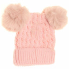 Pink Kids Cable Knit Double Matching Pom Beanie offers cozy warmth and stylish design for young wearers. Crafted with a double-layer knit, it provides extra insulation against cold weather. The matching pom-poms add a playful touch, making it both functional and fashionable for everyday winter wear. Ideal for keeping children comfortable during outdoor activities in chilly conditions. 