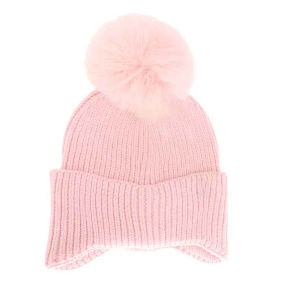 Pink KIDS Ear Flap Pom C.C Beanie combines functional design with comfort to protect children from cold weather. Featuring extended ear flaps for added warmth and a soft pom-pom detail, this beanie is crafted from high-quality materials that provide insulation without sacrificing breathability. Its secure fit ensures it stays in place during active play, making it a reliable accessory for winter outings. 