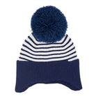 Blue Kids Stripe Earflap Yarn C.C Pom Beanie is expertly designed to provide superior warmth and comfort for children. Featuring earflaps for added protection against cold winds and a soft pom-pom accent, this beanie is crafted from high-quality yarn to ensure durability and insulation. Its vibrant striped pattern offers a stylish, playful look while maintaining practical functionality for outdoor winter activities. 