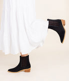 Leonor Suede Ankle Boot in Black - Charming Charlie