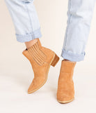 Leonor Suede Ankle Boot in Tan - Charming Charlie