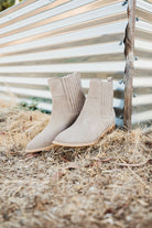 Leonor Suede Ankle Boot in Taupe - Charming Charlie