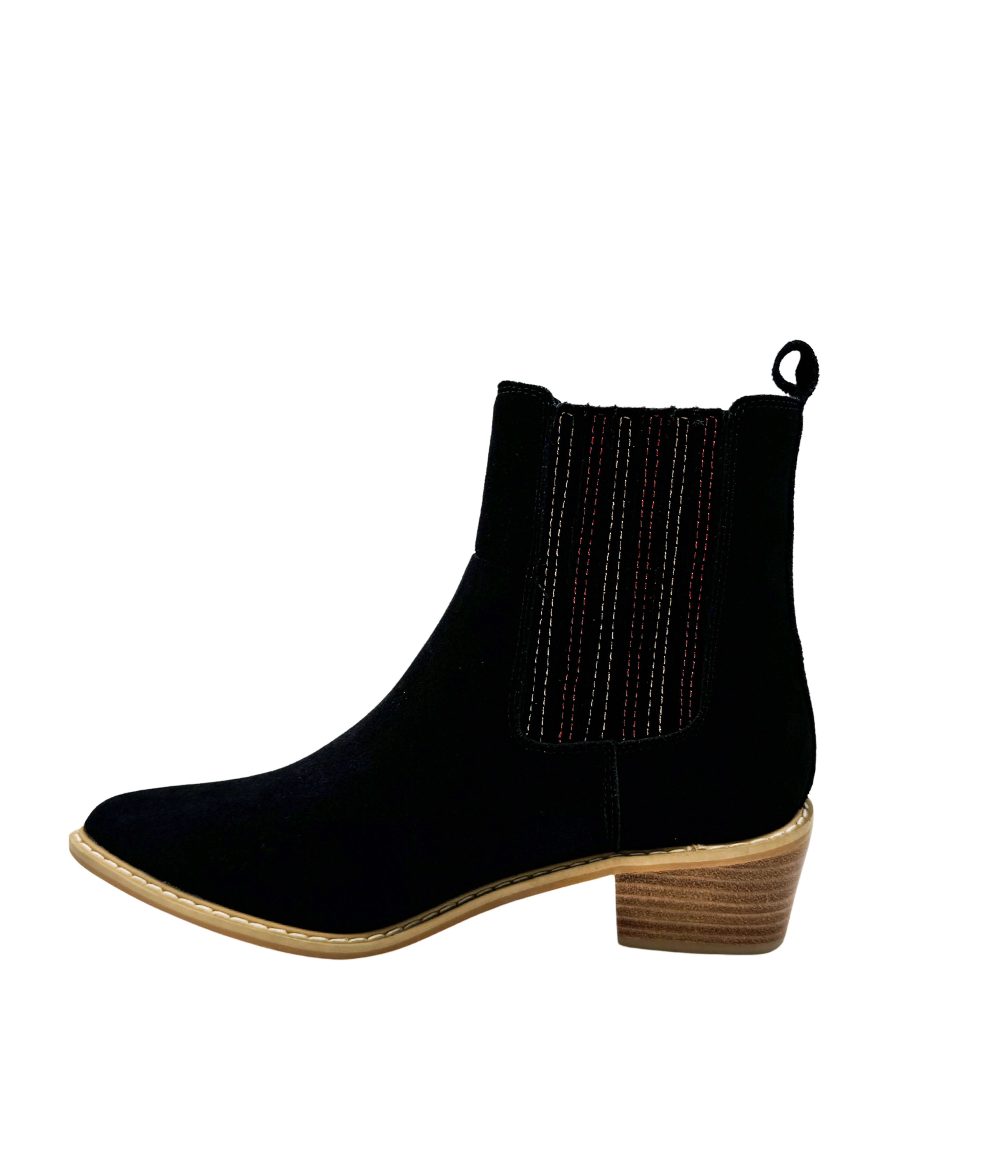 Leonor Suede Ankle Boot in Black - Charming Charlie