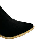 Leonor Suede Ankle Boot in Black - Charming Charlie