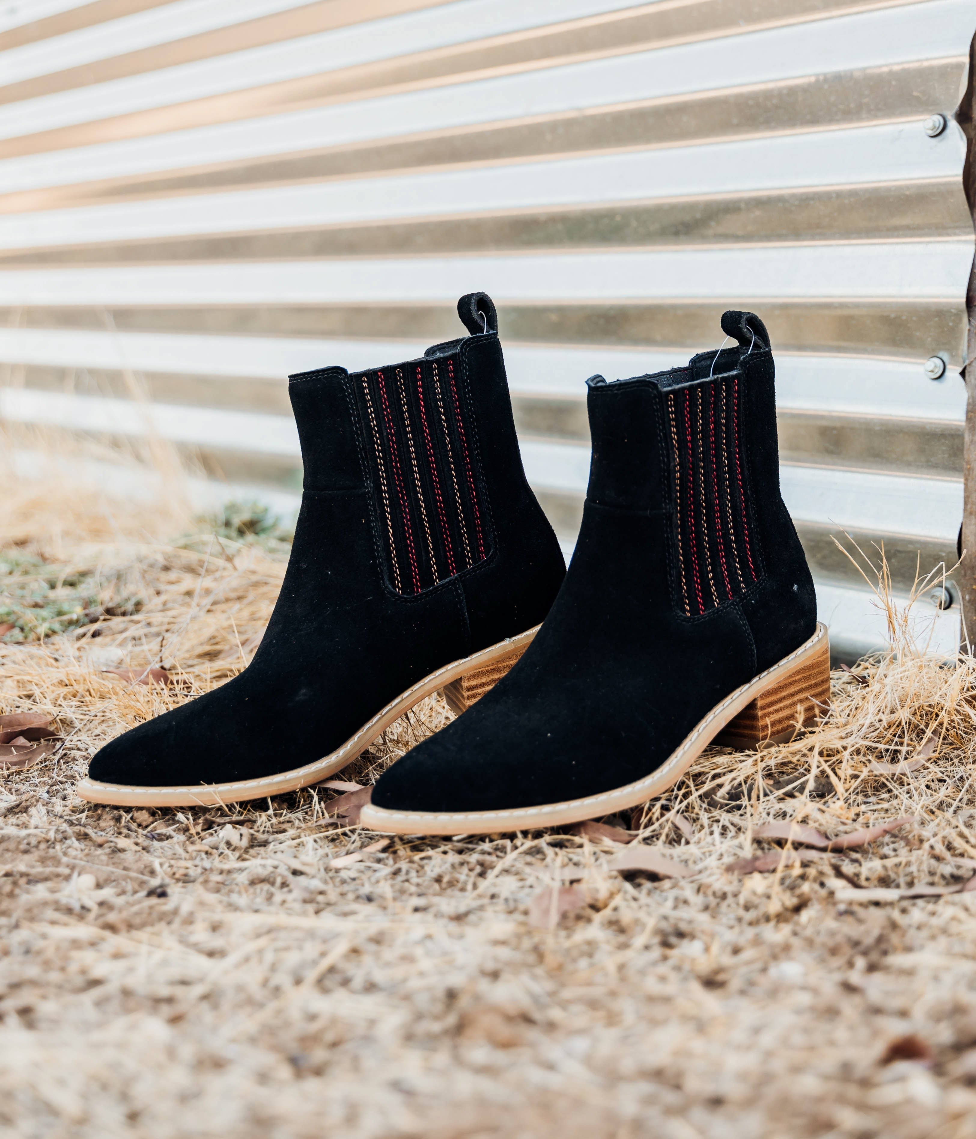 Leonor Suede Ankle Boot in Black - Charming Charlie