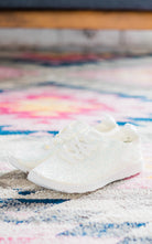 Mayo Glitter Sneakers in White - Charming Charlie