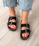 Mickie Western Slides in Black - Charming Charlie