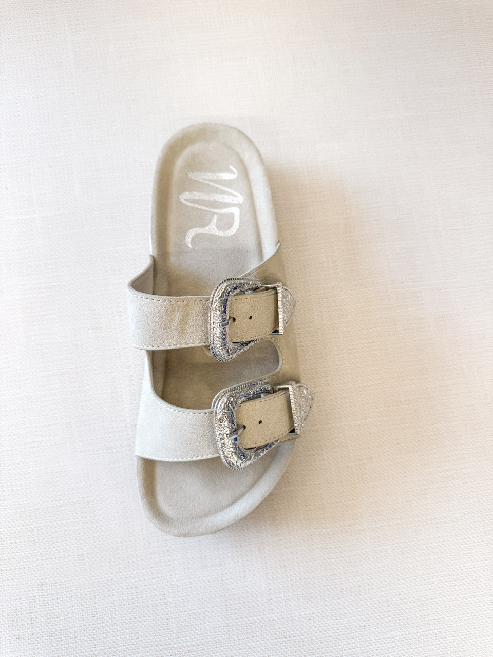 Mickie Western Slides in Cream - Charming Charlie