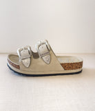 Mickie Western Slides in Cream - Charming Charlie