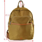 Khaki Modern Vegan Long Lasting Nylon Backpack Multi Purpose Bag; Largely spaced, daily necessities can be put into this fashionable bag, take it to  school, work or a day trip, simple sophistication, dress to impress. Perfect Birthday Gift, Anniversary Gift, Thank you Gift, Nylon Style Backpack, School Bag, Fashion Bag