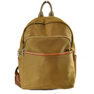 Khaki Modern Vegan Long Lasting Nylon Backpack Multi Purpose Bag; Largely spaced, daily necessities can be put into this fashionable bag, take it to  school, work or a day trip, simple sophistication, dress to impress. Perfect Birthday Gift, Anniversary Gift, Thank you Gift, Nylon Style Backpack, School Bag, Fashion Bag