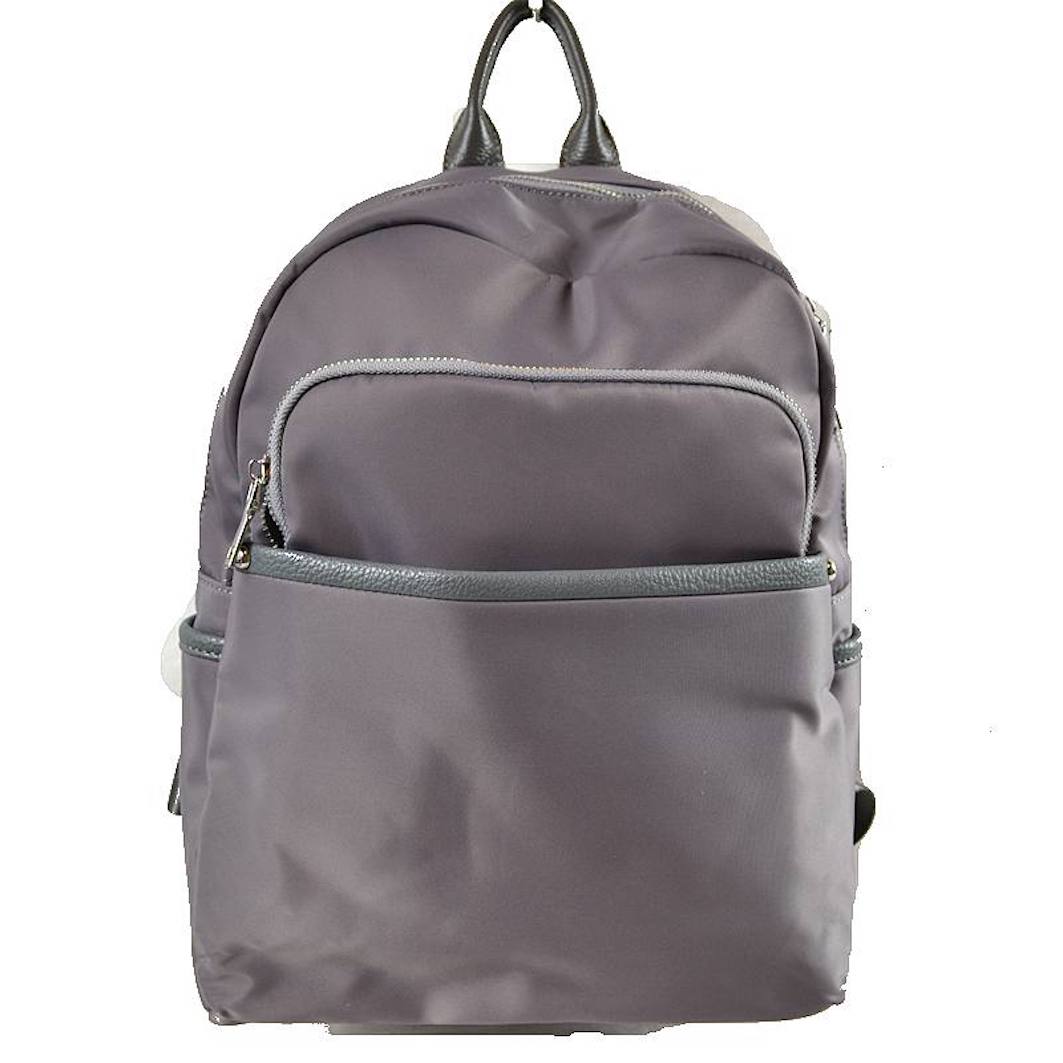 Gray Modern Vegan Long Lasting Nylon Backpack Multi Purpose Bag; Largely spaced, daily necessities can be put into this fashionable bag, take it to  school, work or a day trip, simple sophistication, dress to impress. Perfect Birthday Gift, Anniversary Gift, Thank you Gift, Nylon Style Backpack, School Bag, Fashion Bag