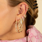  Pavé Oval Huggie Earring - Adina's Jewels