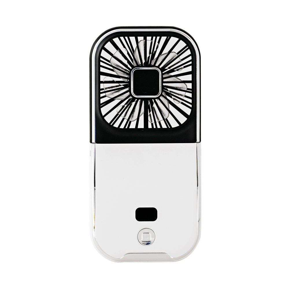 Black Portable Personal Fan, Power Bank, and Phone Stand With Display Screen - Multitasky