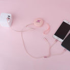 Retractable 3-port USB keychain charger multi phone charger cable in pink