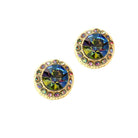 Vitrail Round Stone Stud Evening Earrings. Beautifully crafted design adds a gorgeous glow to any outfit. Jewelry that fits your lifestyle! Perfect Birthday Gift, Anniversary Gift, Mother's Day Gift, Anniversary Gift, Graduation Gift, Prom Jewelry, Just Because Gift, Thank you Gift.