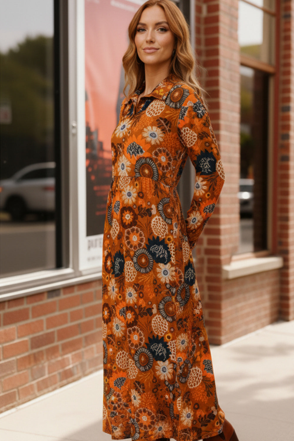 Groovy Garden Rust Maxi Dress - Charming Charlie