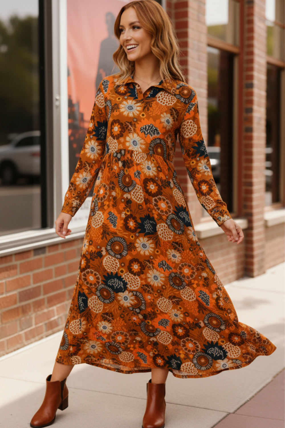 Groovy Garden Rust Maxi Dress - Charming Charlie