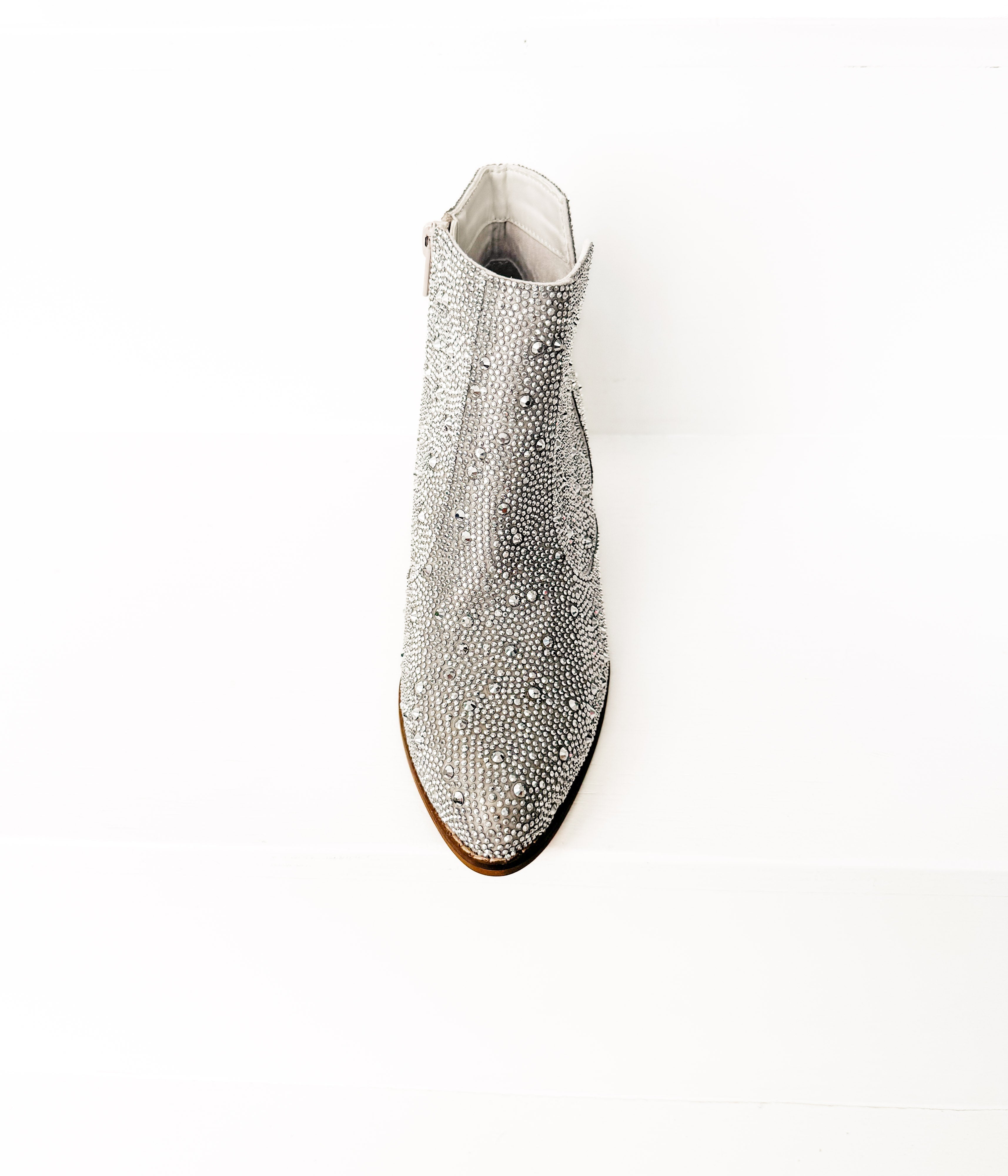 Shine Star Rhinestone Bootie in Silver - Charming Charlie