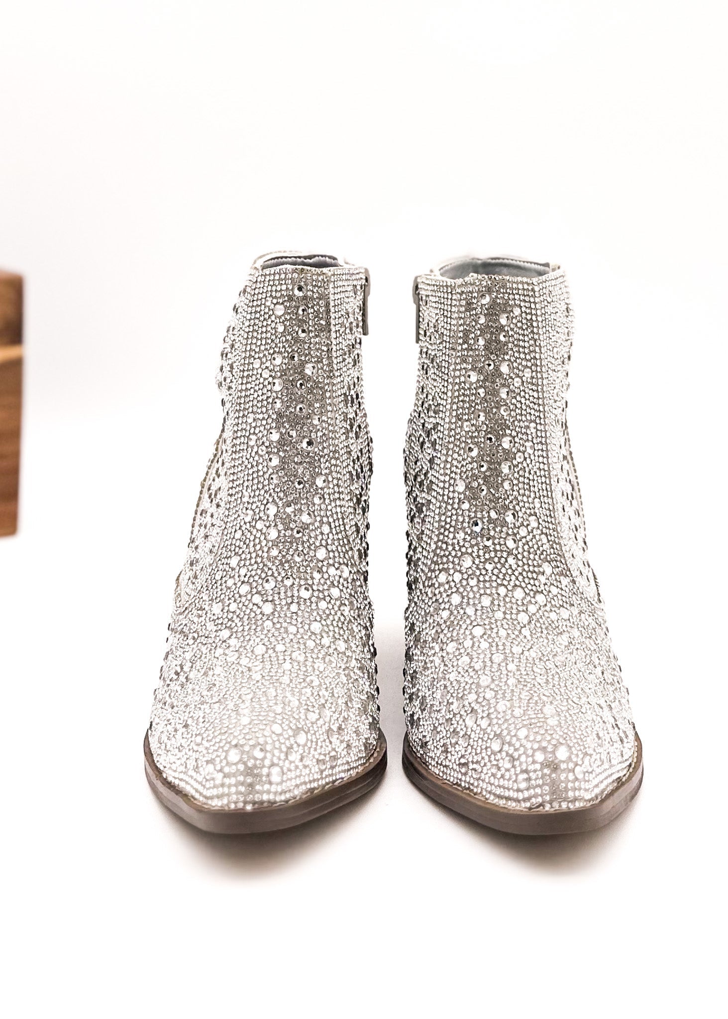 Shine Star Rhinestone Bootie in Silver - Charming Charlie