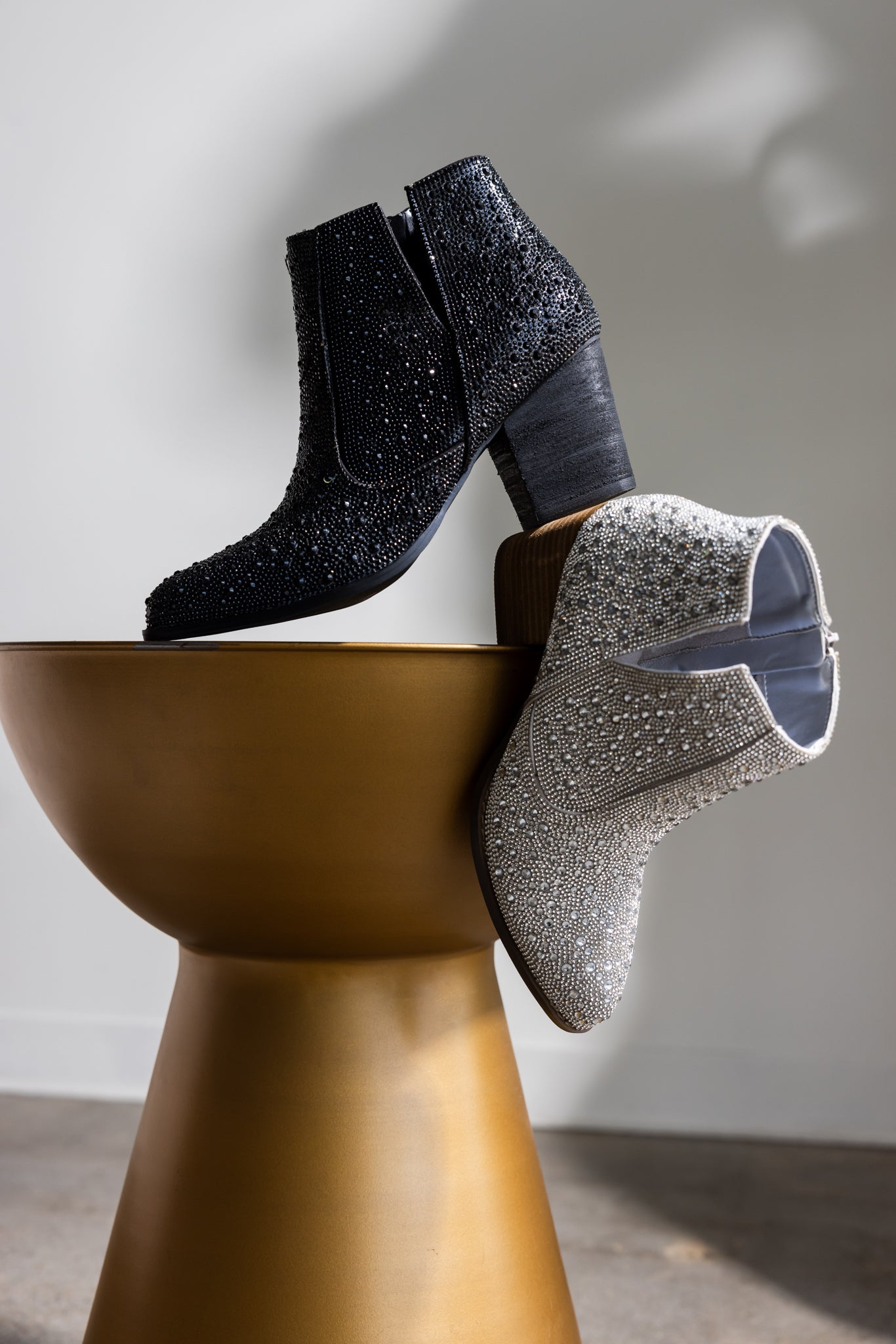 Shine Star Rhinestone Bootie in Silver - Charming Charlie