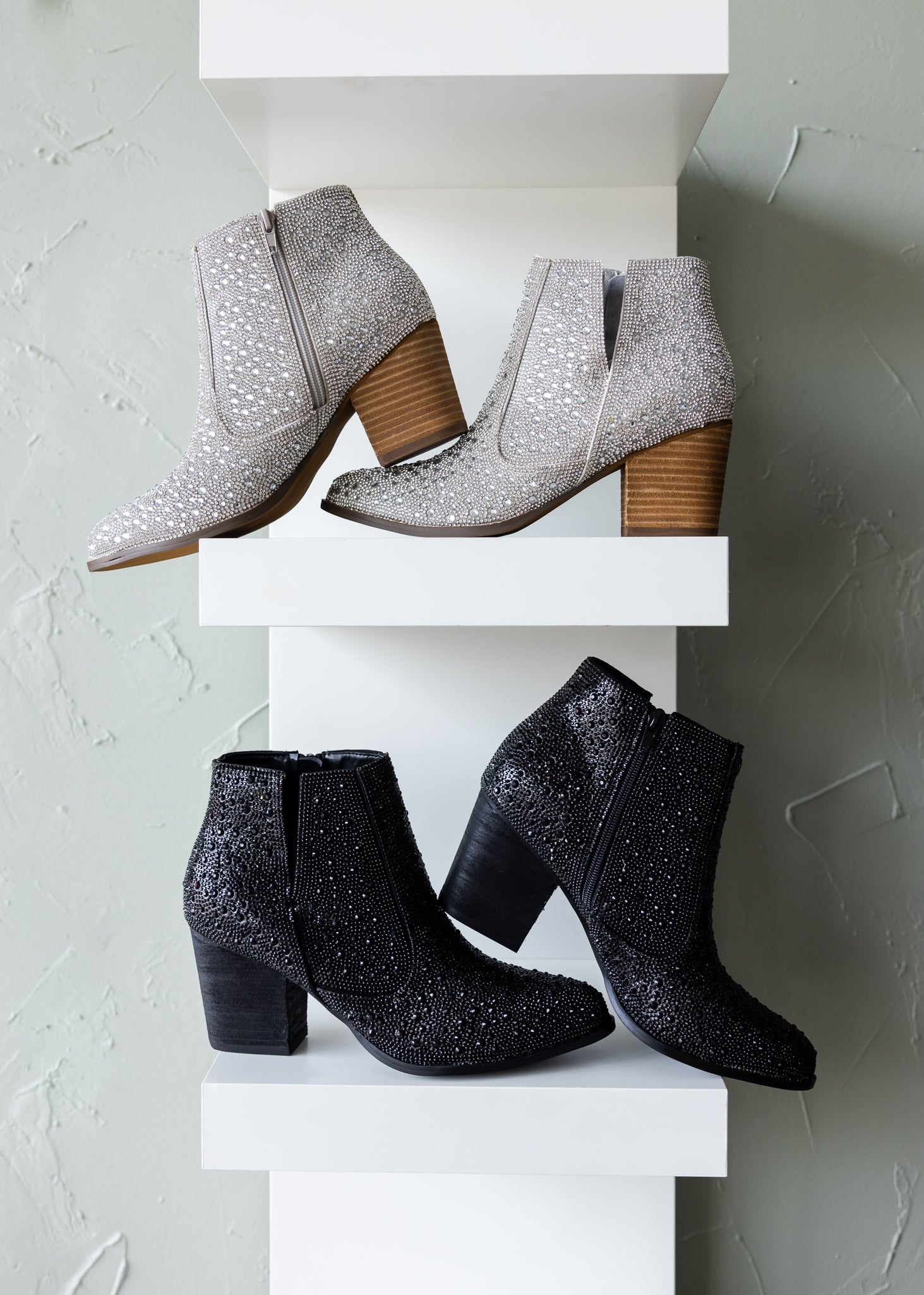 Shine Star Rhinestone Bootie in Silver - Charming Charlie