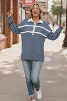 Prep School Chic Slate Blue Polo - Charming Charlie