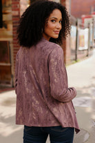 Plum Luxe Suede Cardigan - Charming Charlie