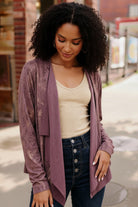 Plum Luxe Suede Cardigan - Charming Charlie