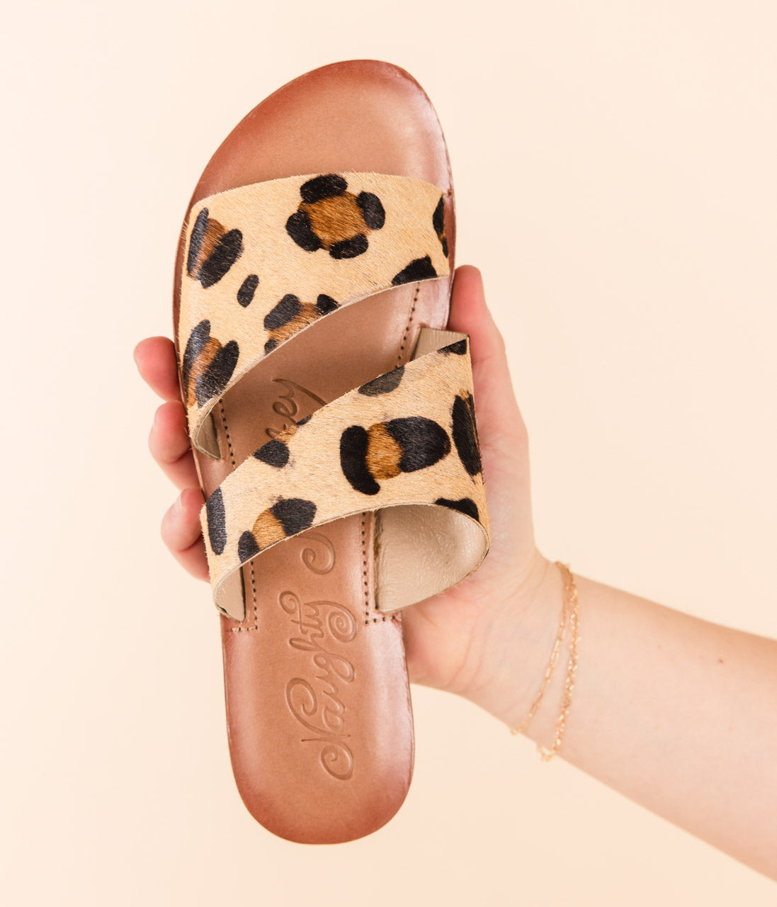 Spirited Dual Strap Slide in Leopard - Charming Charlie