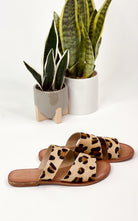 Spirited Dual Strap Slide in Leopard - Charming Charlie