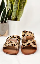 Spirited Dual Strap Slide in Leopard - Charming Charlie