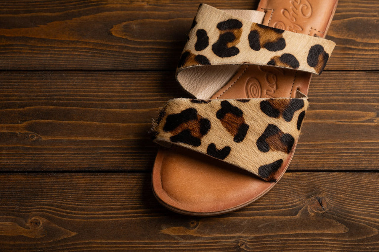 Spirited Dual Strap Slide in Leopard - Charming Charlie