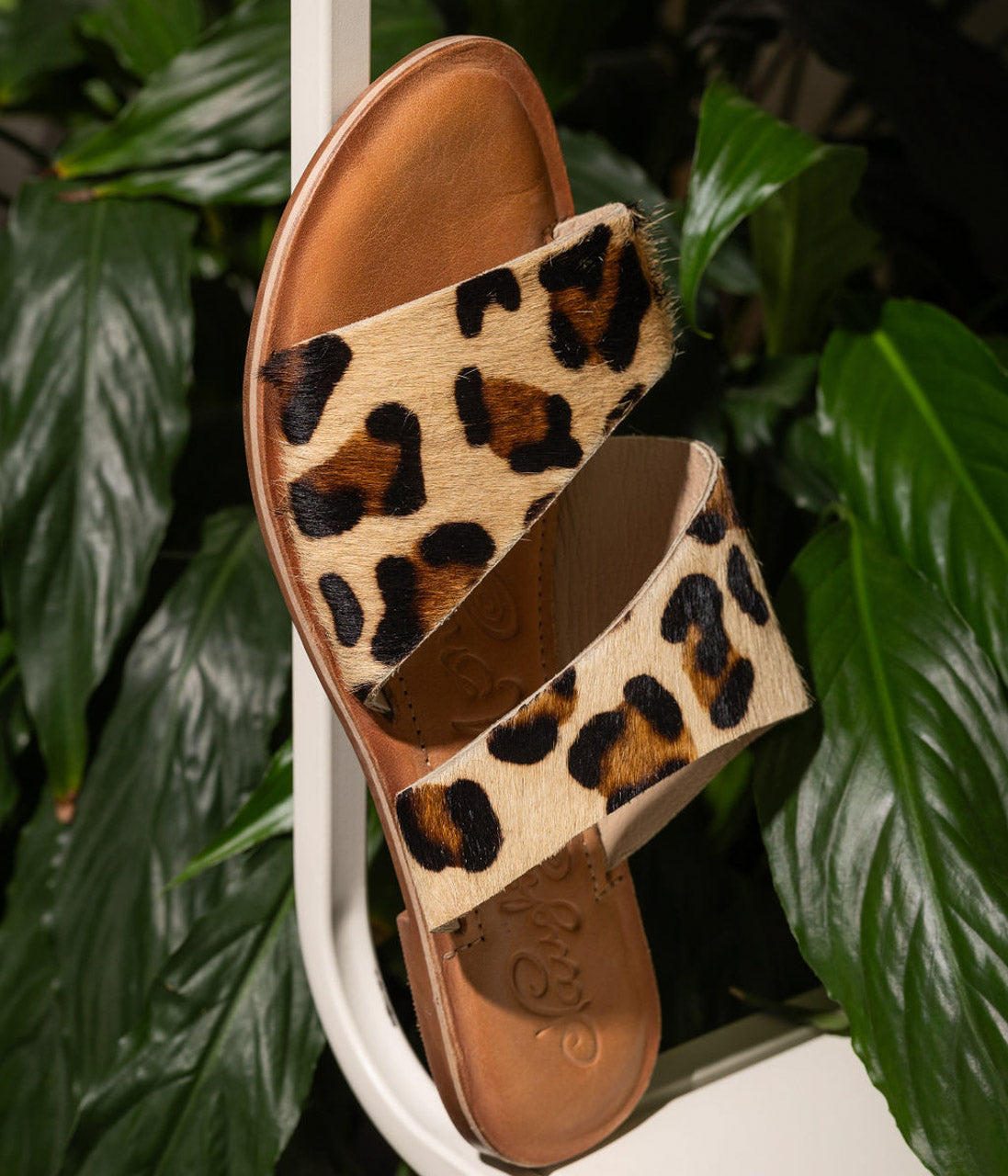 Spirited Dual Strap Slide in Leopard - Charming Charlie
