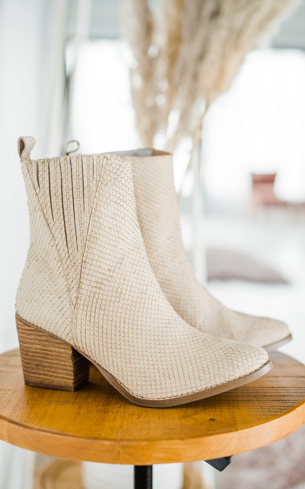 Taris Ankle Boot in Cream - Charming Charlie