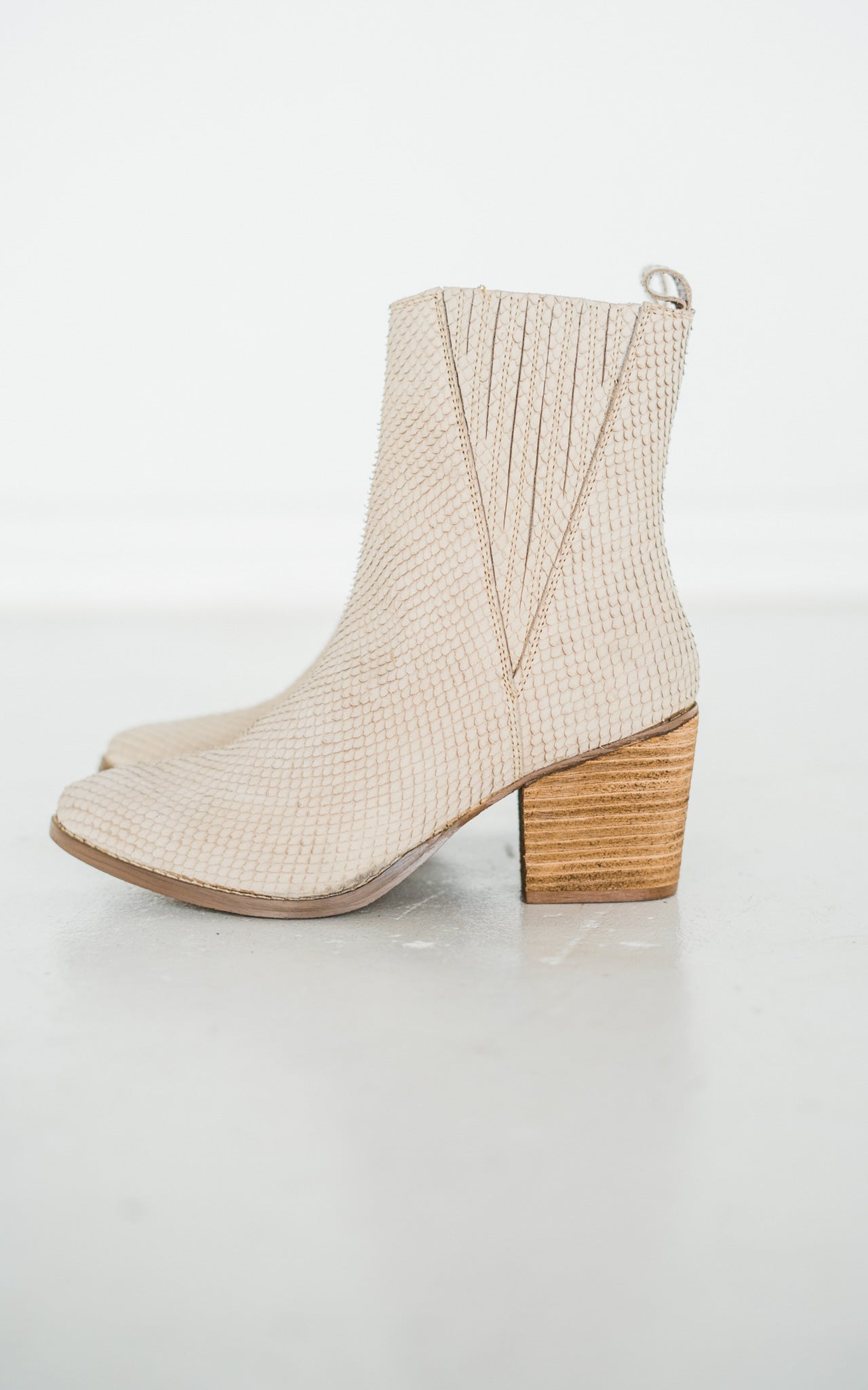 Taris Ankle Boot in Cream - Charming Charlie