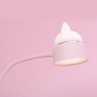 Pink lamp clip that bends with cat ears on top