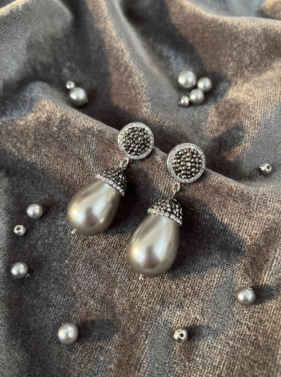 Silver Accent Vintage Pearl Drop Earrings - Charming Charlie