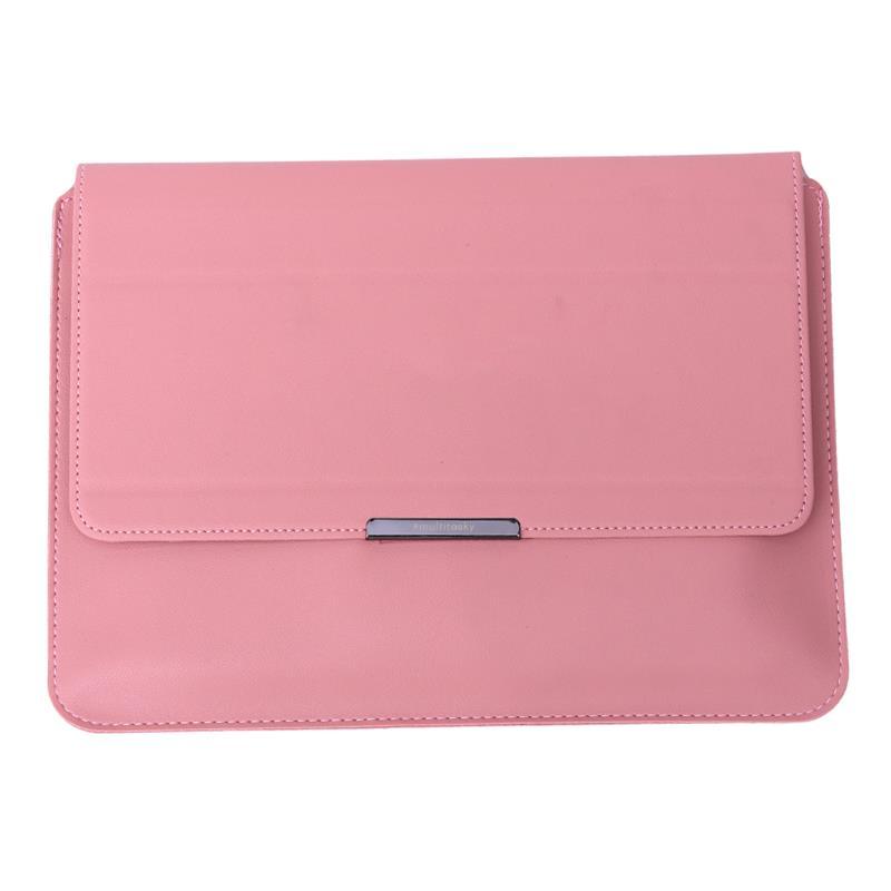 Vegan leather laptop sleeve in pink