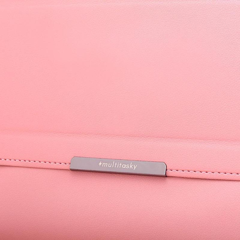 Vegan leather laptop sleeve magnetic button