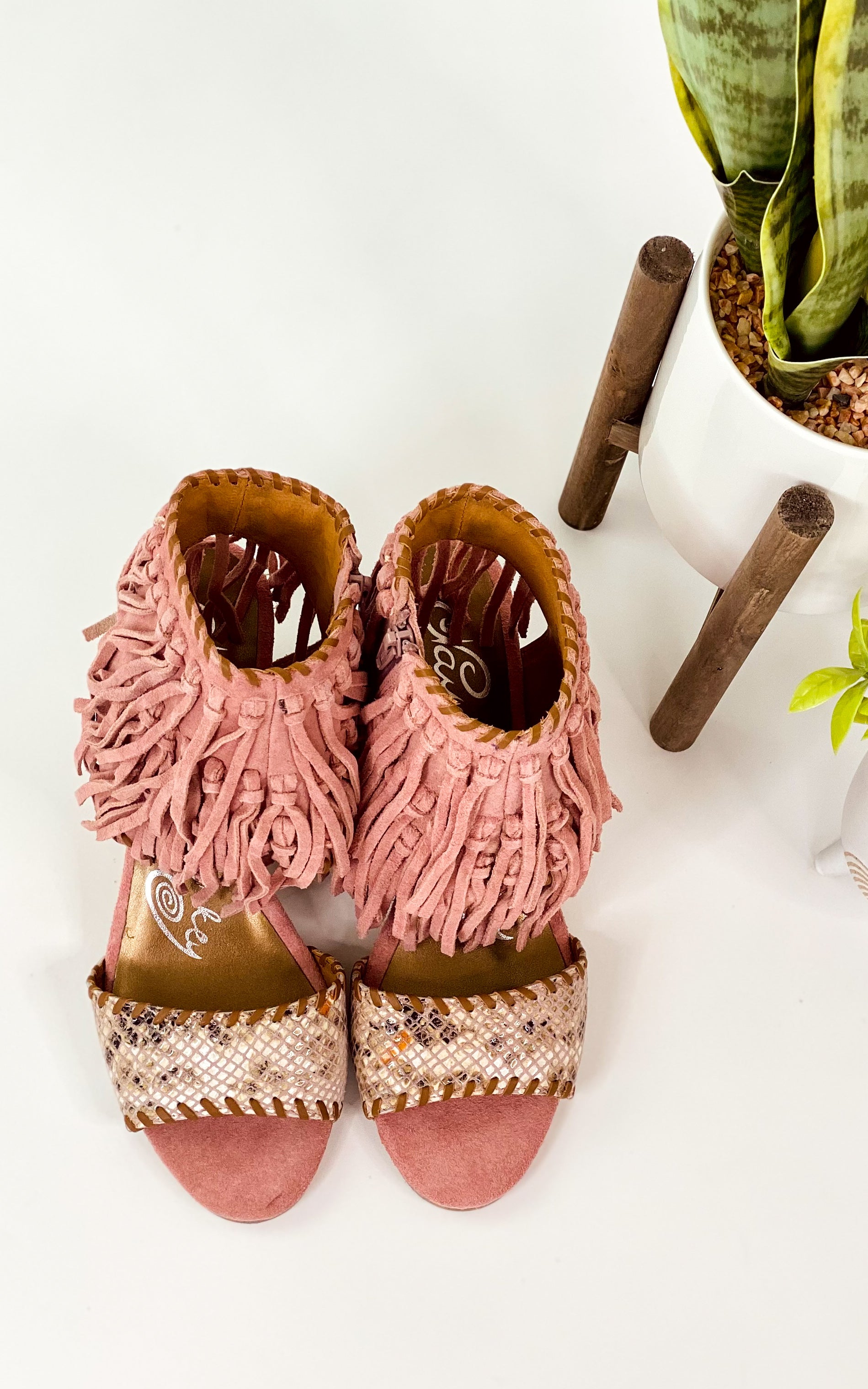 True Fringe Wedge in Blush - Charming Charlie