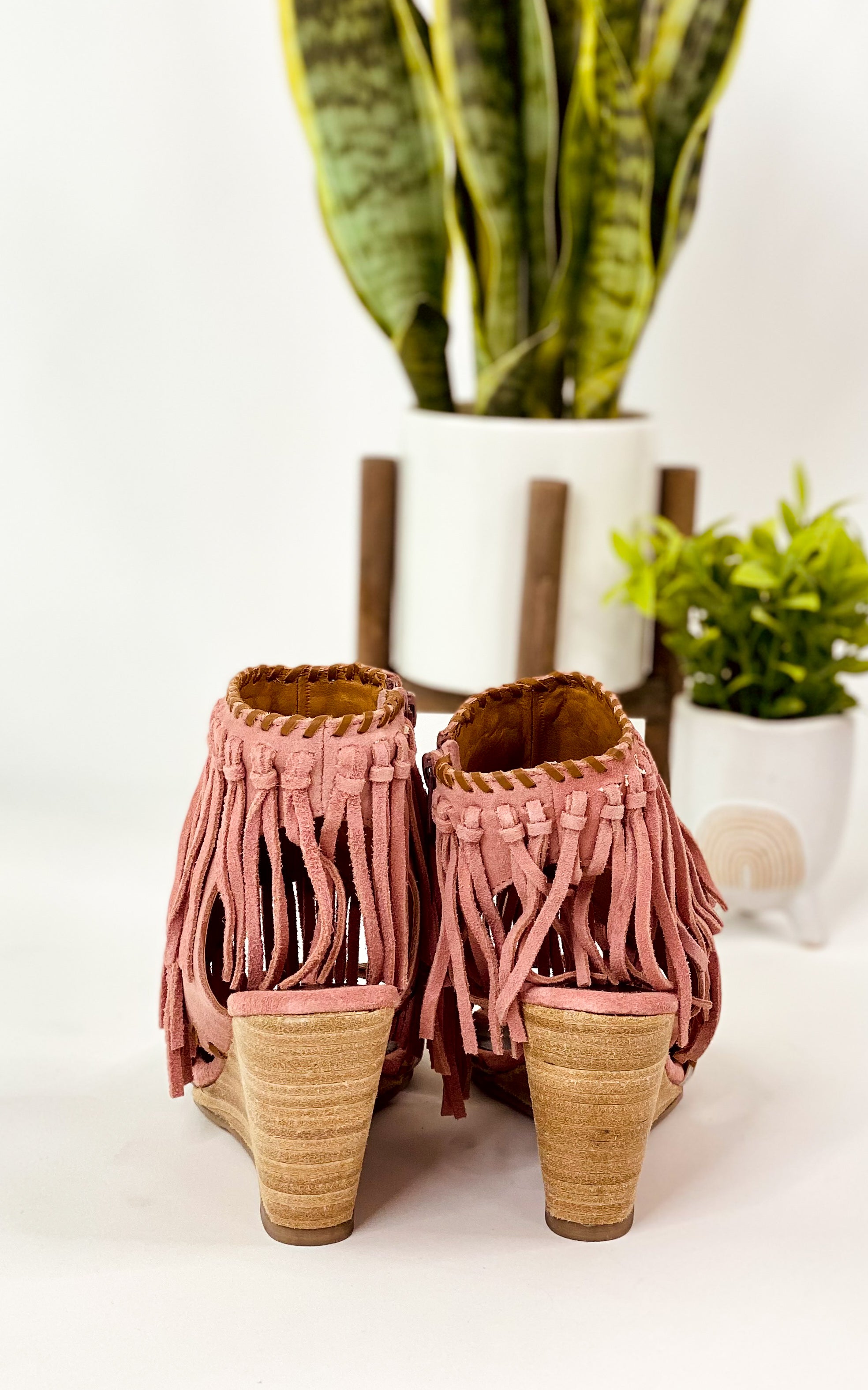 True Fringe Wedge in Blush - Charming Charlie