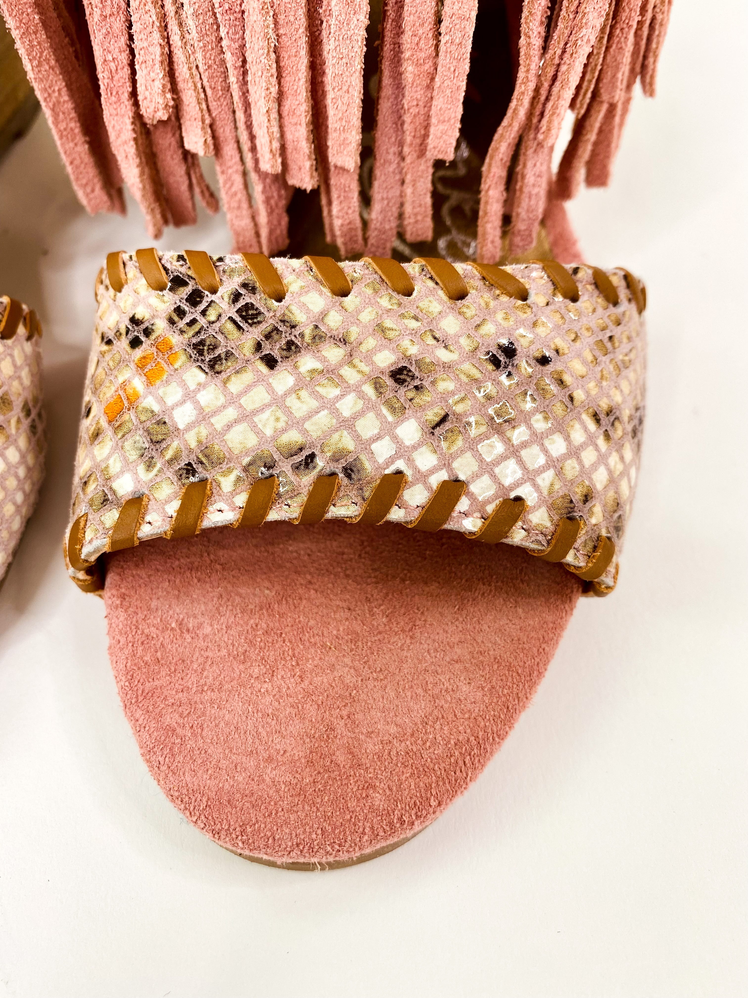 True Fringe Wedge in Blush - Charming Charlie