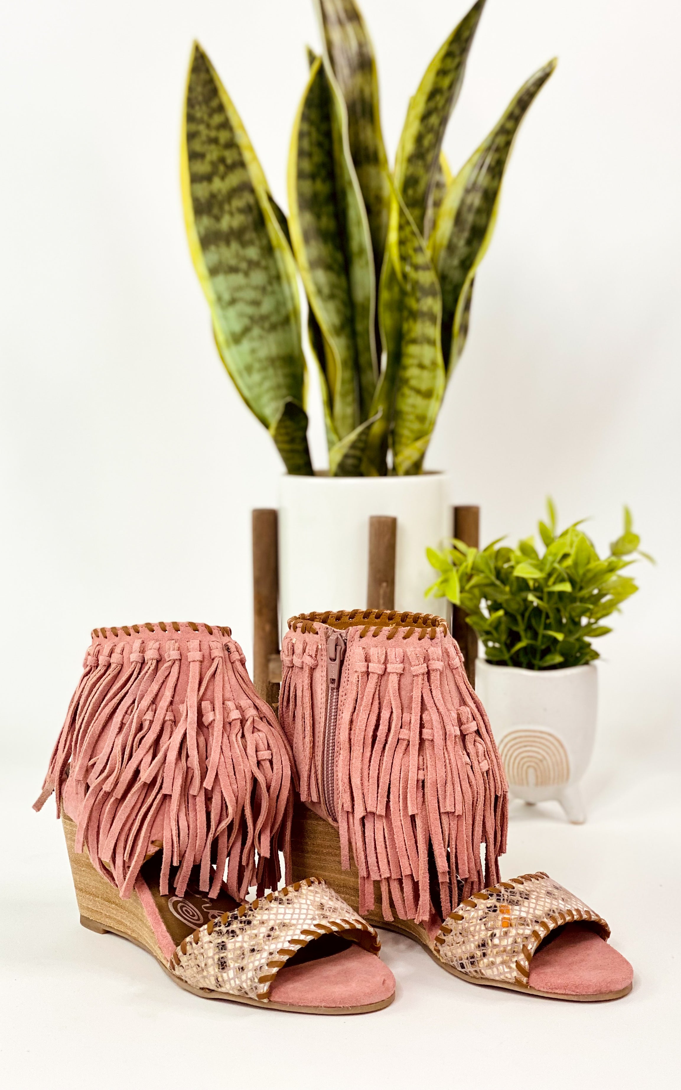 True Fringe Wedge in Blush - Charming Charlie